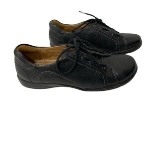 Unstructured by Clarks Birch Oxford Black Ladies Laceup Casual Shoes Size 7.5